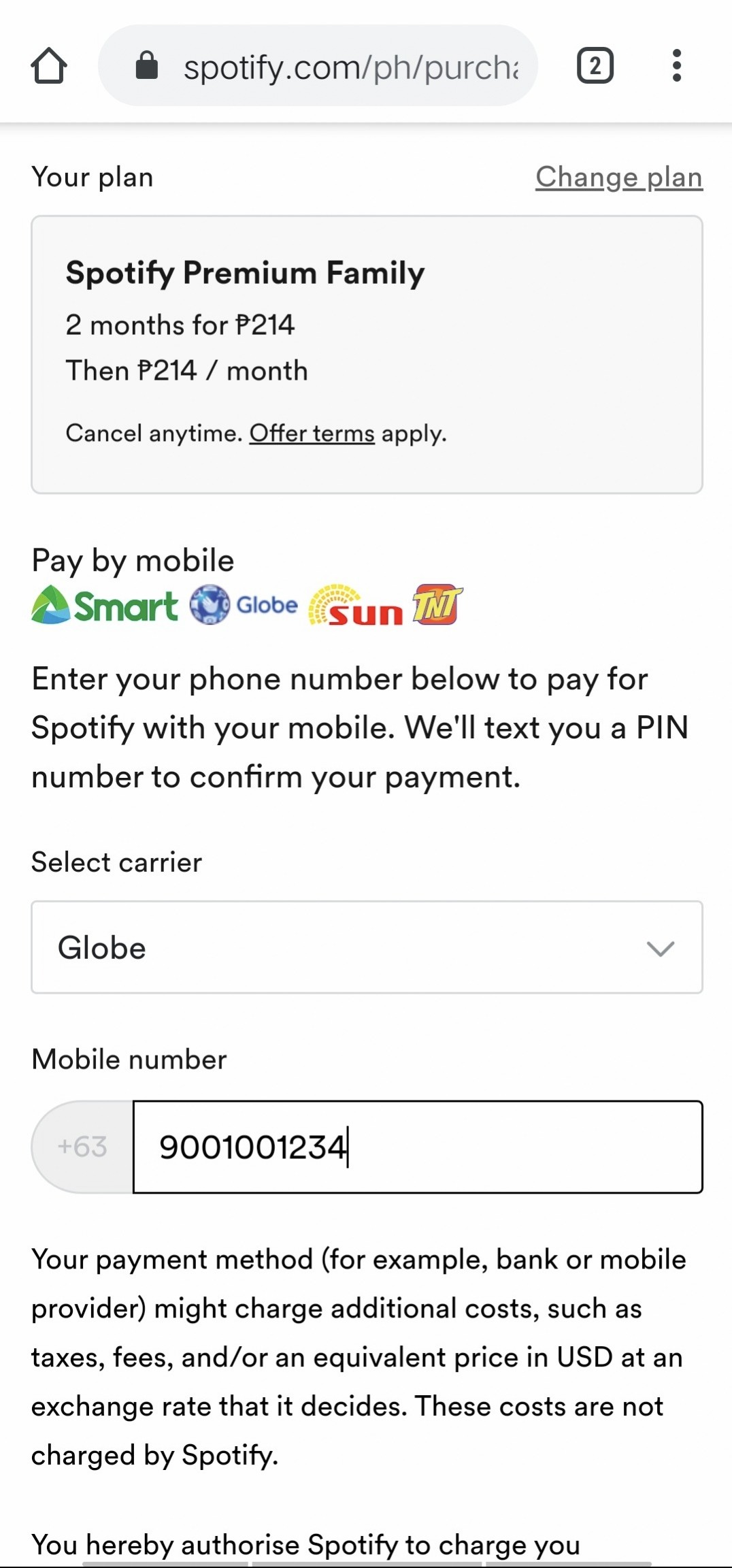 生活攻略-菲律宾Spotify使用globe或smart菲律宾手机卡开会员(4)
