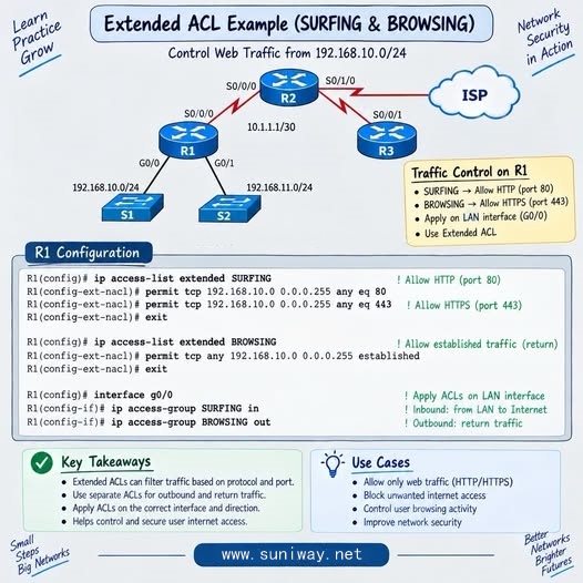 网络通讯-扩展 ACL 示例 —— 使用 Cisco IOS 控制网页流量(1)