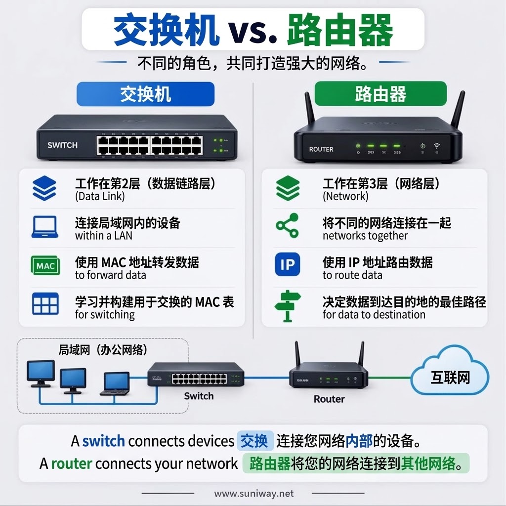 网络通讯-交换机 vs. 路由器 —— 它们有什么区别？(1)