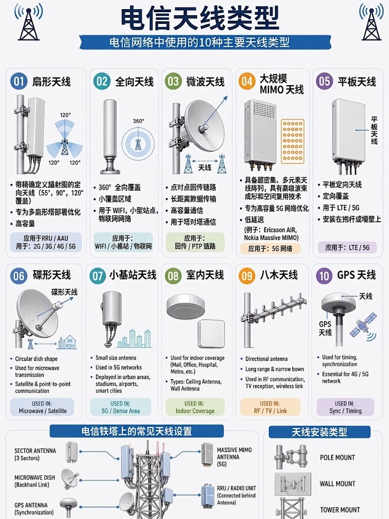 网络通讯-您能识别出多少种电信天线？(1)