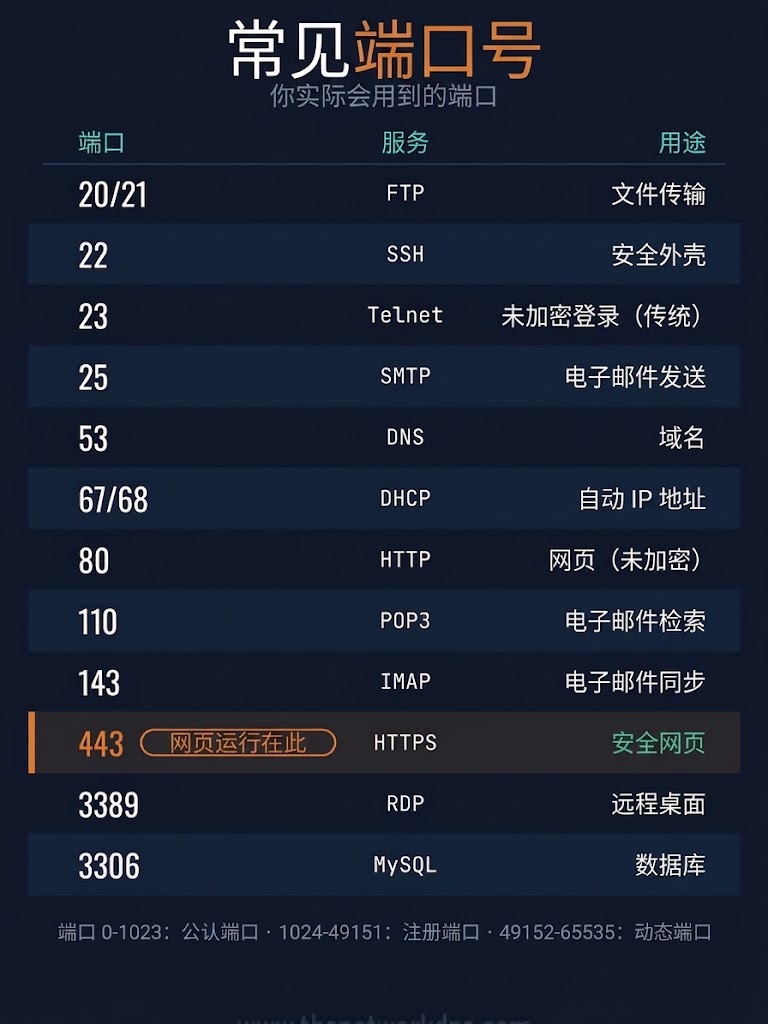 网络通讯-常见网络端口号 —— 网络工程师的快速参考指南！(1)