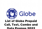 2022 年Globe预付费电话、短信、组合和数据促销列表