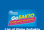 Globe GOSAKTO 2022 年热门促销列表