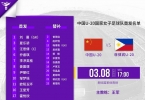 U20女足亚预赛-中国vs菲律宾首发：乔睿琪、邹梦瑶先发，刘晨出战